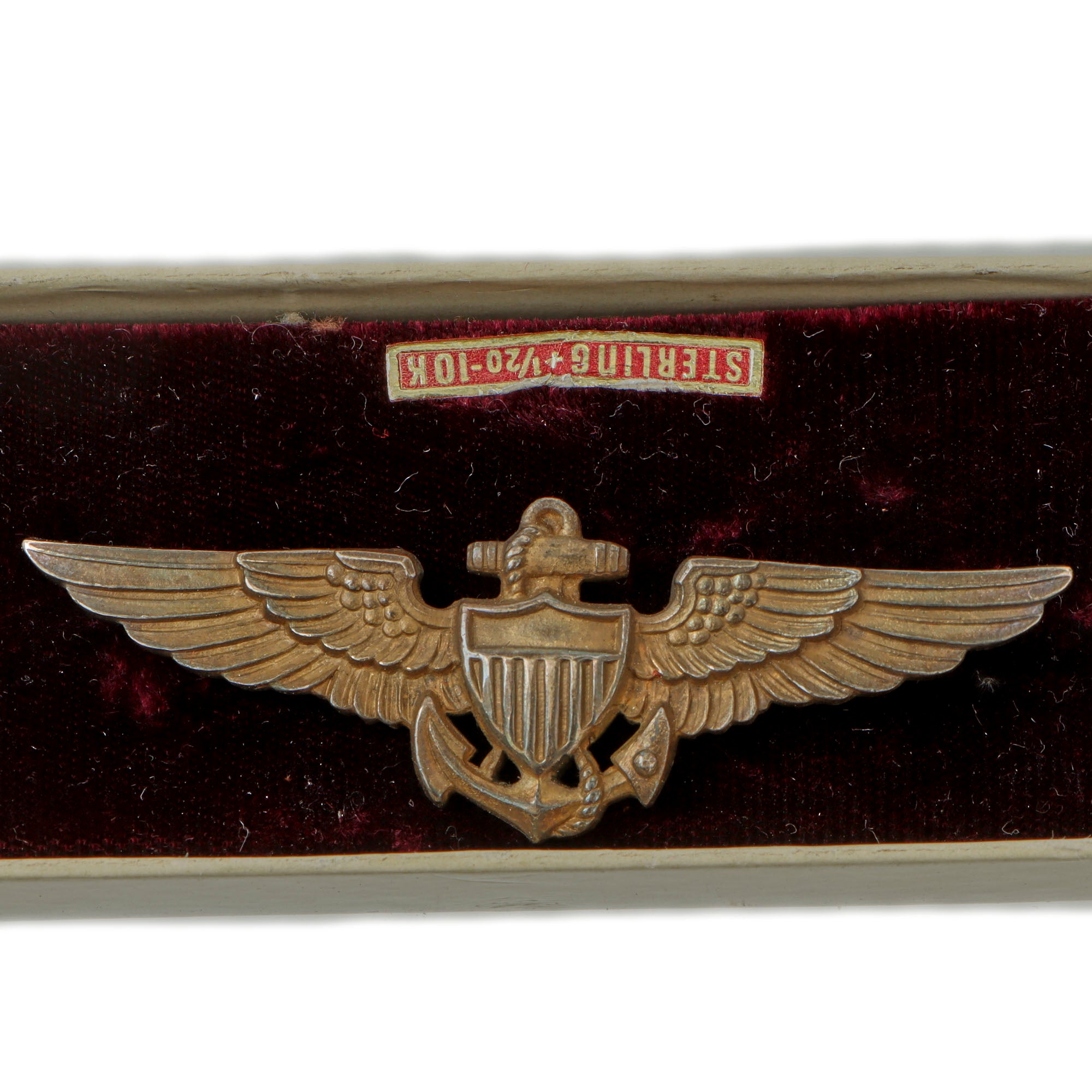 Original U.S. WWII Navy Dog Tag, Engraved Pocket Watch, and Boxed