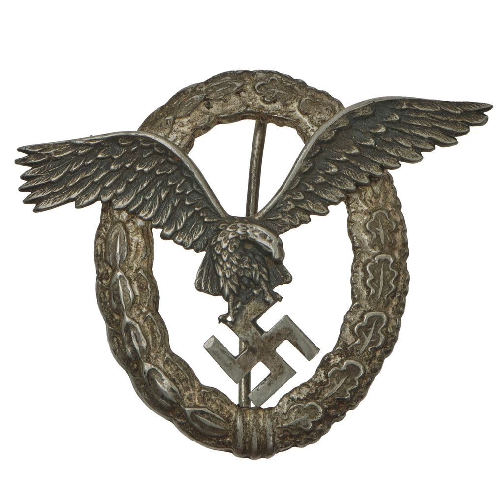Original German WWII Early Tombak Luftwaffe Pilot's Badge by F.W. Assmann & Söhne - Flugzeugführerabzeichen Original Items