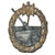 Original German WWII Kriegsmarine Coastal Artillery Badge - Unmarked Solid Back Original Items