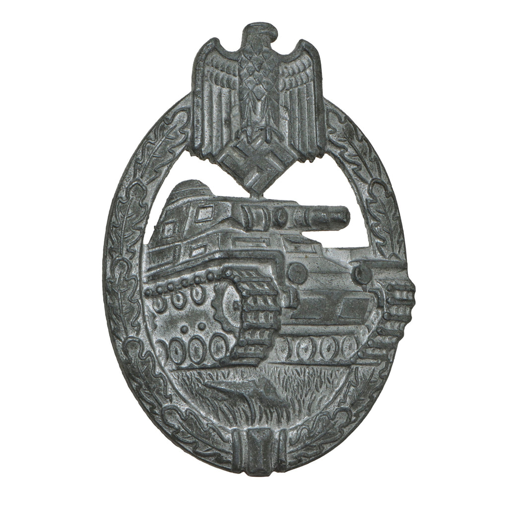 Original German WWII Silver Grade Panzer Assault Tank Badge by Karl Wurster of Markneukirchen Original Items
