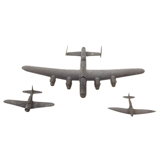 Original U.S. WWII British & Japanese Mitsubishi 00, Spitfire, and Lancaster Recognition Model Airplane Lot by Cruver - Dated 1942 & 1943 Original Items