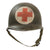 Original U.S. WWII Front Seam Swivel Bale M1 Helmet with CAPAC Liner - Replicated 4-Panel Medic Paint Original Items