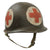 Original U.S. WWII Front Seam Swivel Bale M1 Helmet with CAPAC Liner - Replicated 4-Panel Medic Paint Original Items