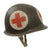 Original U.S. WWII Front Seam Swivel Bale M1 Helmet with CAPAC Liner - Replicated 4-Panel Medic Paint Original Items