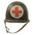 Original U.S. WWII Front Seam Swivel Bale M1 Helmet with CAPAC Liner - Replicated 4-Panel Medic Paint Original Items
