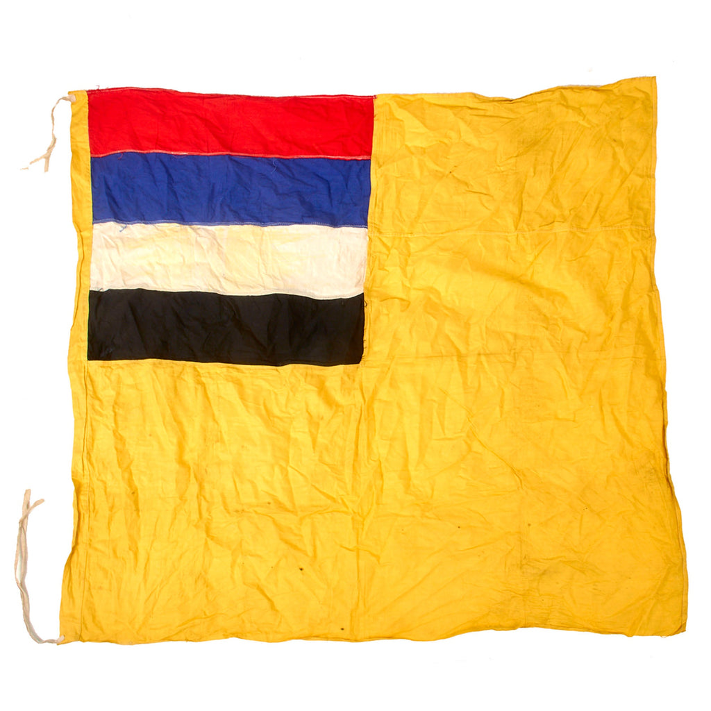 Original Manchurian Japanese War National Flag of Manchukuo - Chinese Province - Japanese Puppet State - 37 x 39½” Original Items