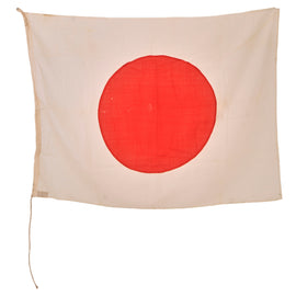Original Imperial Japanese WWII National “Meatball” Signal Flag with Halyard & Maker’s Tag - 34 ½ x 47 ½”