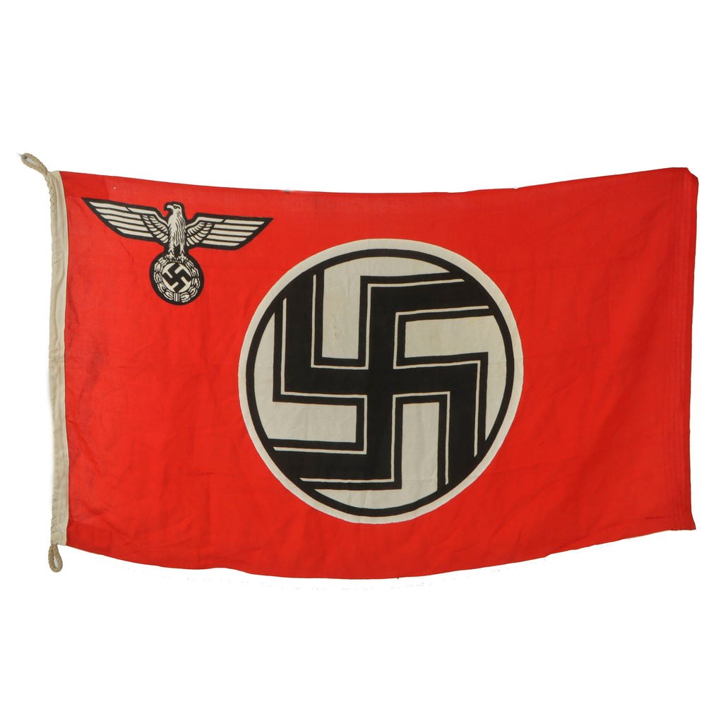 Original German WWII NSDAP Kriegsmarine Marked 80cm x 135cm State Service Flag by KRESS - Reichsdienstflagge Original Items