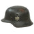 Original German WWII Heer Army Single Decal M42 Helmet with 59cm Liner - Stamped ckl66 Original Items