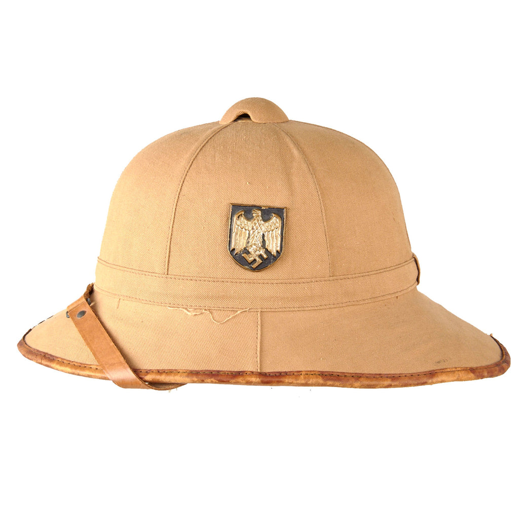 Original German WWII First Model DAK Afrikakorps Sun Helmet Dated 1943 - Size 55 Original Items