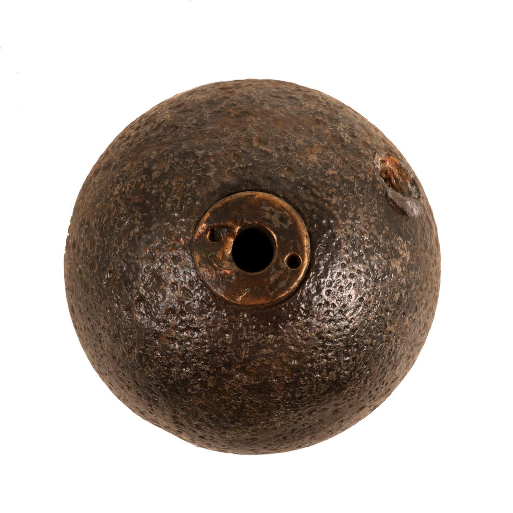 Original U.S. Civil War Confederate States Bormann "Replacement" Fused Iron Side Loader 12lb Cannon Ball Original Items