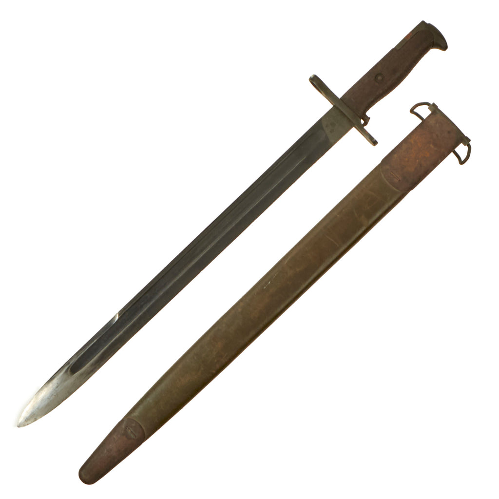 Original U.S. WWI Era M1905 Springfield 16 Inch Rifle Bayonet by S.A. with Incorrect 1917 Enfield Scabbard - Dated 1919 Original Items