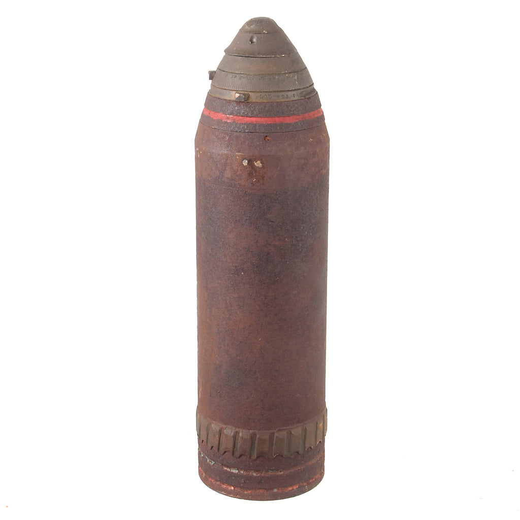 Original U.S. WWI Model 1907 75mm Artillery Round with Fuze - Inert Original Items