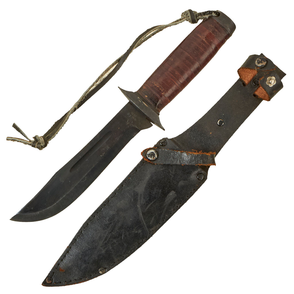 Original U.S. Vietnam War Japanese Made Marine Recon Knife by Kiffe with Scabbard Original Items