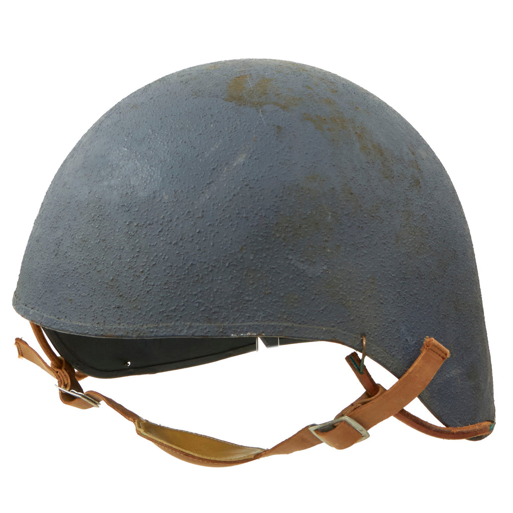 Original U.S. WWII Navy USN MK2 Talker Flak Helmet with Chin Strap & LIFE Magazine Article about the Making of the Talker Helmet Original Items