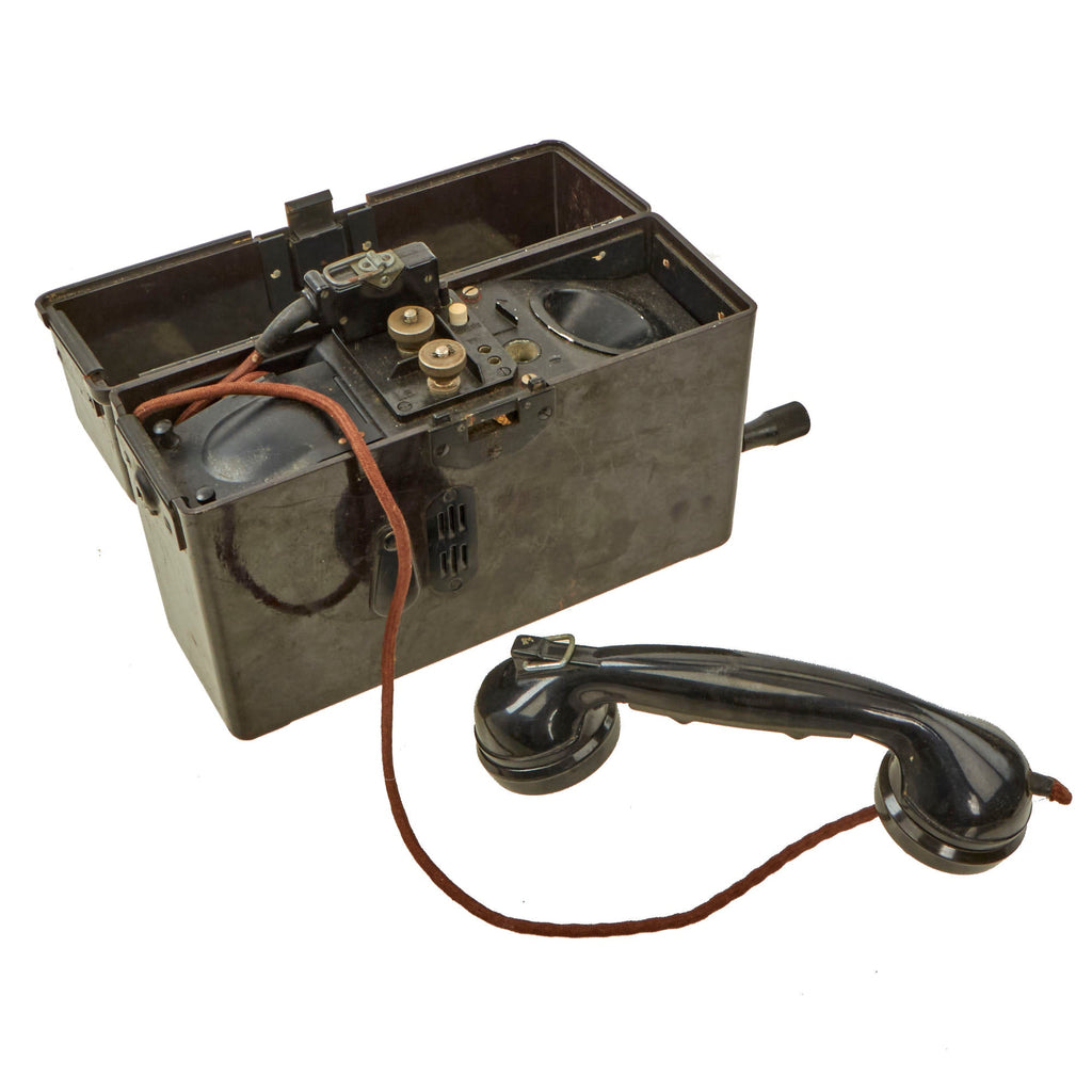 Original German WWII Wehrmacht Model FF33 Field Telephone by HELIOWATT - Dated 1940 - Feldfernsprecher 33 Original Items