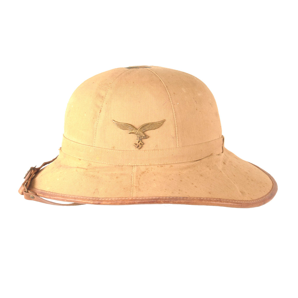 Original German WWII 1940 Dated First Model Luftwaffe DAK Afrikakorps Tropical Sun Helmet by C. Pose - Size 56 Original Items