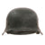 Original German WWII Large M42 Heer Army No Decal Helmet with 44 Dated 58cm Liner & Replica Chinstrap - Stamped EF66 Original Items