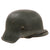 Original German WWII Large M42 Heer Army No Decal Helmet with 44 Dated 58cm Liner & Replica Chinstrap - Stamped EF66 Original Items