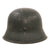 Original German WWII Large M42 Heer Army No Decal Helmet with 44 Dated 58cm Liner & Replica Chinstrap - Stamped EF66 Original Items