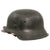 Original German WWII Large M42 Heer Army No Decal Helmet with 44 Dated 58cm Liner & Replica Chinstrap - Stamped EF66 Original Items