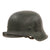 Original German WWII Large M42 Heer Army No Decal Helmet with 44 Dated 58cm Liner & Replica Chinstrap - Stamped EF66 Original Items