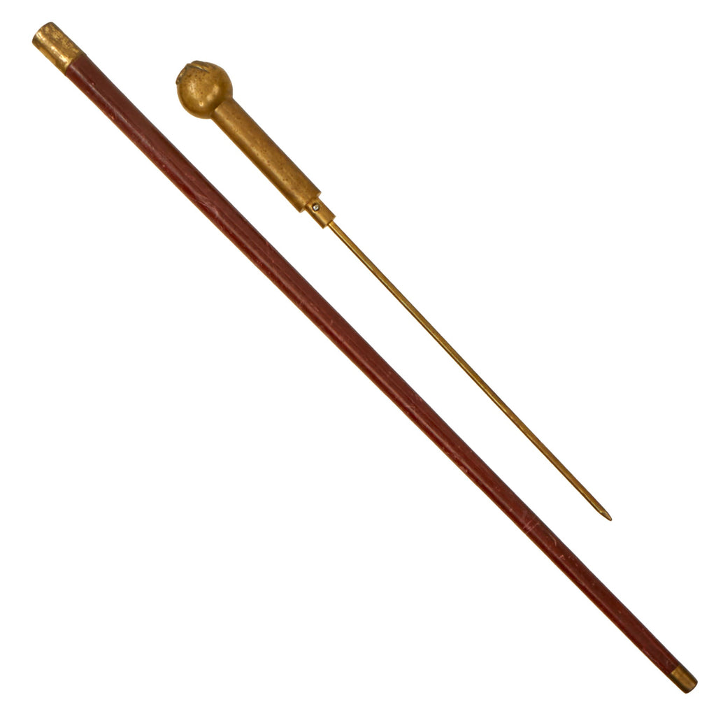 Original British WWII Royal Air Force RAF Officer’s Swagger Stick Sword / Spike Cane with Heavy Brass Handle - 26½” Original Items