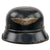Original German WWII Luftschutz Air Defense M38 Beaded Gladiator Helmet with 56cm Liner and Broken Chinstrap - dated 1938