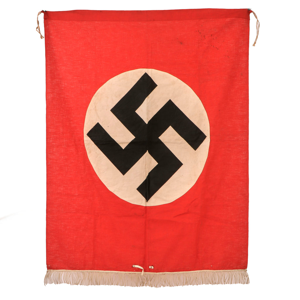 Original German WWII NSDAP National Socialist Party Fringed Podium Banner - 37" x 30"
