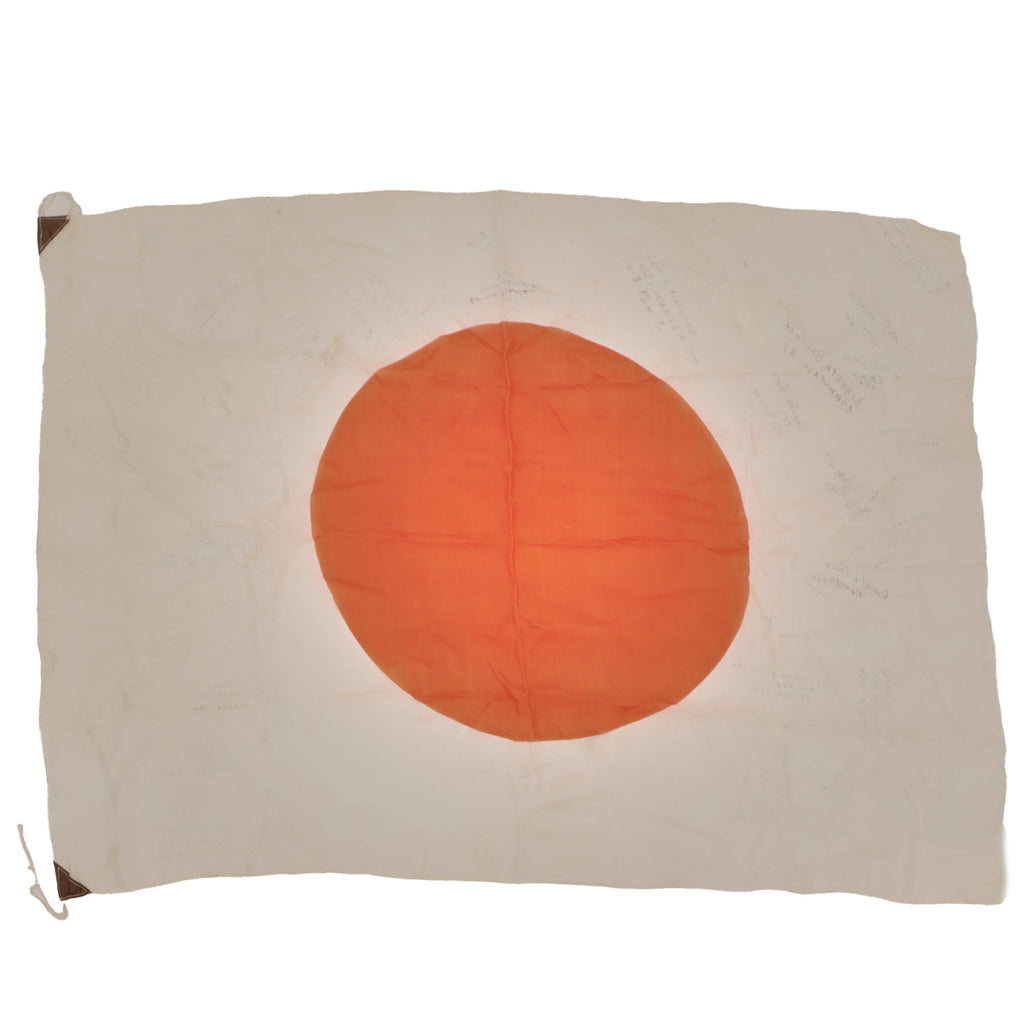 Original Imperial Japanese WWII U.S. GI Captured & Signed Silk Meatball Flag with 39 Signatures - 26 ½ x 36” Original Items