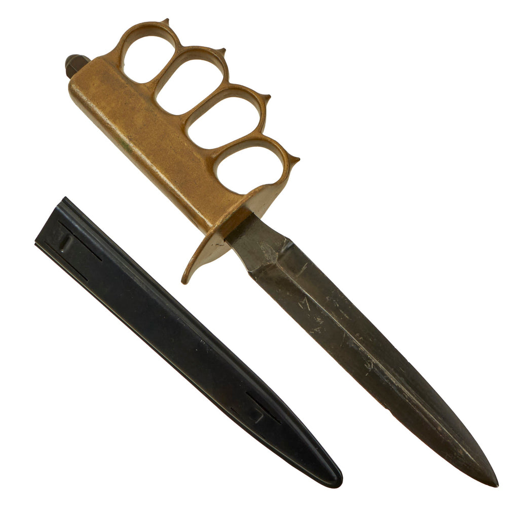 Original U.S. WWI Model 1918 Mark I Trench Knife by L. F. & C. with Quality Reproduction Scabbard Original Items