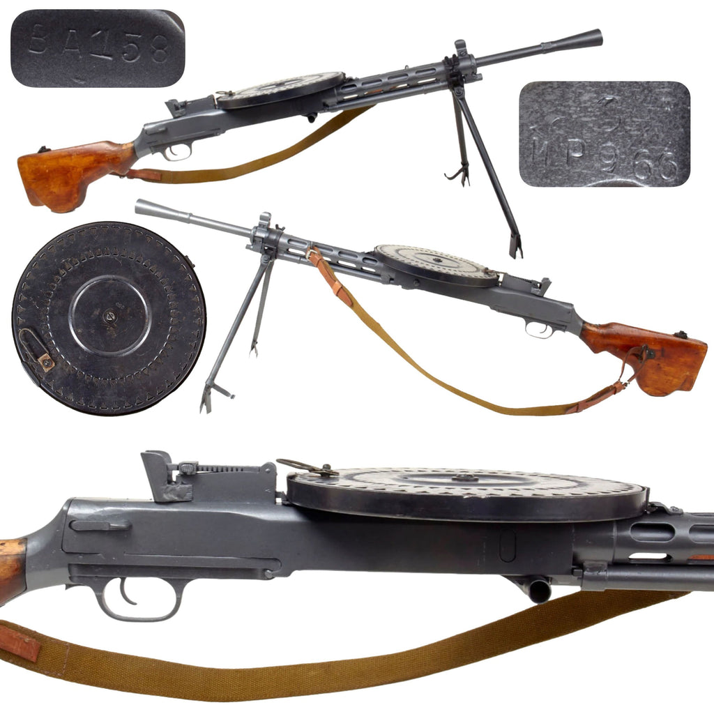 Original Soviet WWII Era Degtyaryov DP 28 Demilled Receiver Display Light Machine Gun with Pan Magazine and Sling - Serial ВА 158 Original Items