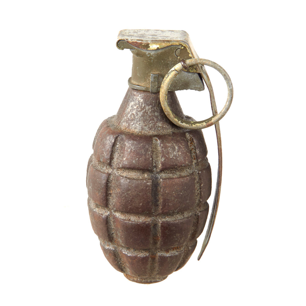 Original U.S. WWI Extremely Rare Inert Mk. I Defensive Grenade with WWII M10A2 Fuze Original Items