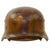 Original German WWII Army Heer M35 Double Decal Overpaint "Normandy" Camouflage Steel Helmet with 1937 Dated 59cm Liner & Chinstrap - marked Q66 Original Items