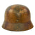 Original German WWII Army Heer M35 Double Decal Overpaint "Normandy" Camouflage Steel Helmet with 1937 Dated 59cm Liner & Chinstrap - marked Q66 Original Items