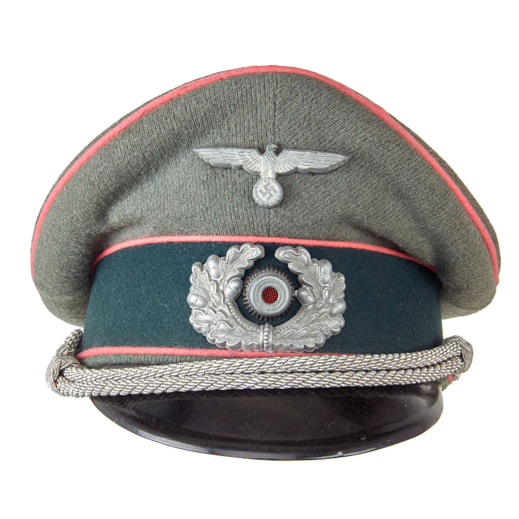 Original German WWII Panzer Armored Corps Officer Schirmmütze Visor Crush Cap by EREL Extra - Double Marked Original Items