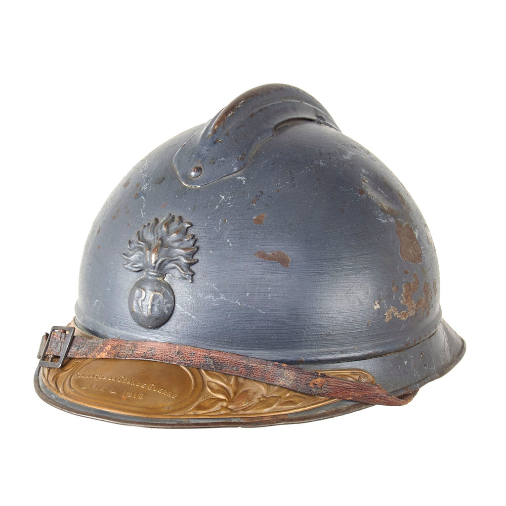 Original French WWI Complete M1915 Adrian Infantry Helmet with