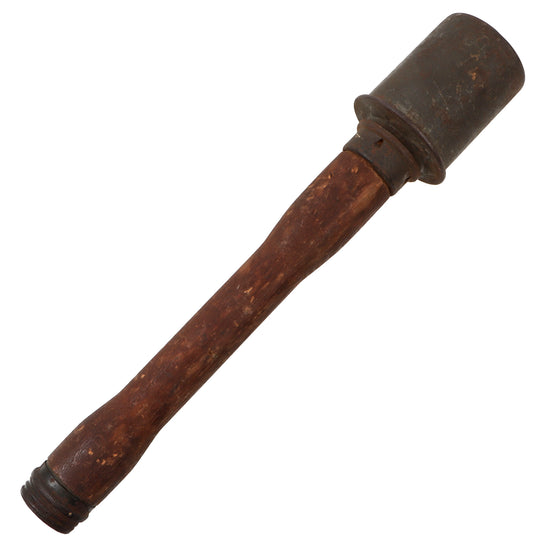 Original German WWII 1943 Dated M24 Stick Grenade by Metallwarenfabrik Hermann Nier with Pull Bead - Stielhandgranate Original Items