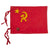 Original Soviet Post-WWII Small Handmade Soviet Flag with Pin & Provenance Note - Lt. Colonel Russell LeRoy Carleton - 6¼ x 8½” Original Items