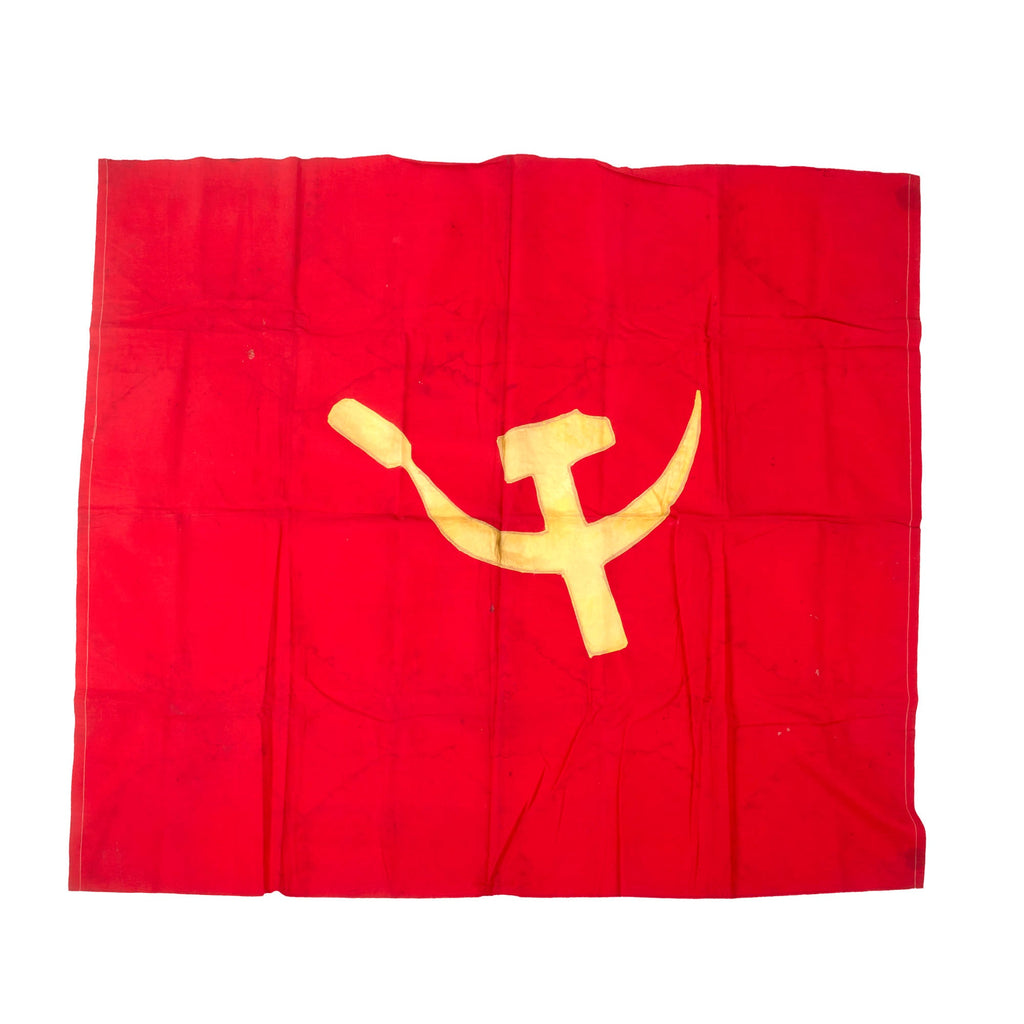 Original U.S. Vietnam War Captured Large Vietnamese Communist Party Flag - 36 x 43” Original Items