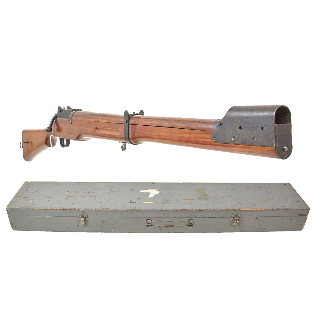 Original British WWII Swift Training Rifle Series B in Original Transit Chest - Serial B5190 - Functional with Intact Fork Original Items