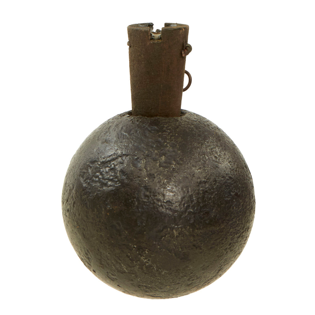 Original French WWI Model 1914 Bracelet Ball Hand Grenade with Loose Wood Fuze - Inert Original Items