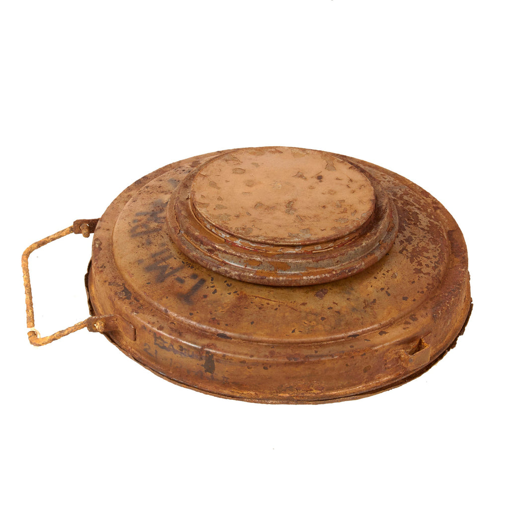 Original German WWII Anti-Tank Tellermine T.Mi.43 Inert Mine with Original Paint and Markings Original Items