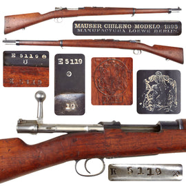 Original German Model 1895 Chilean Contract Mauser Rifle by Ludwig Loewe Berlin - Serial E 5119