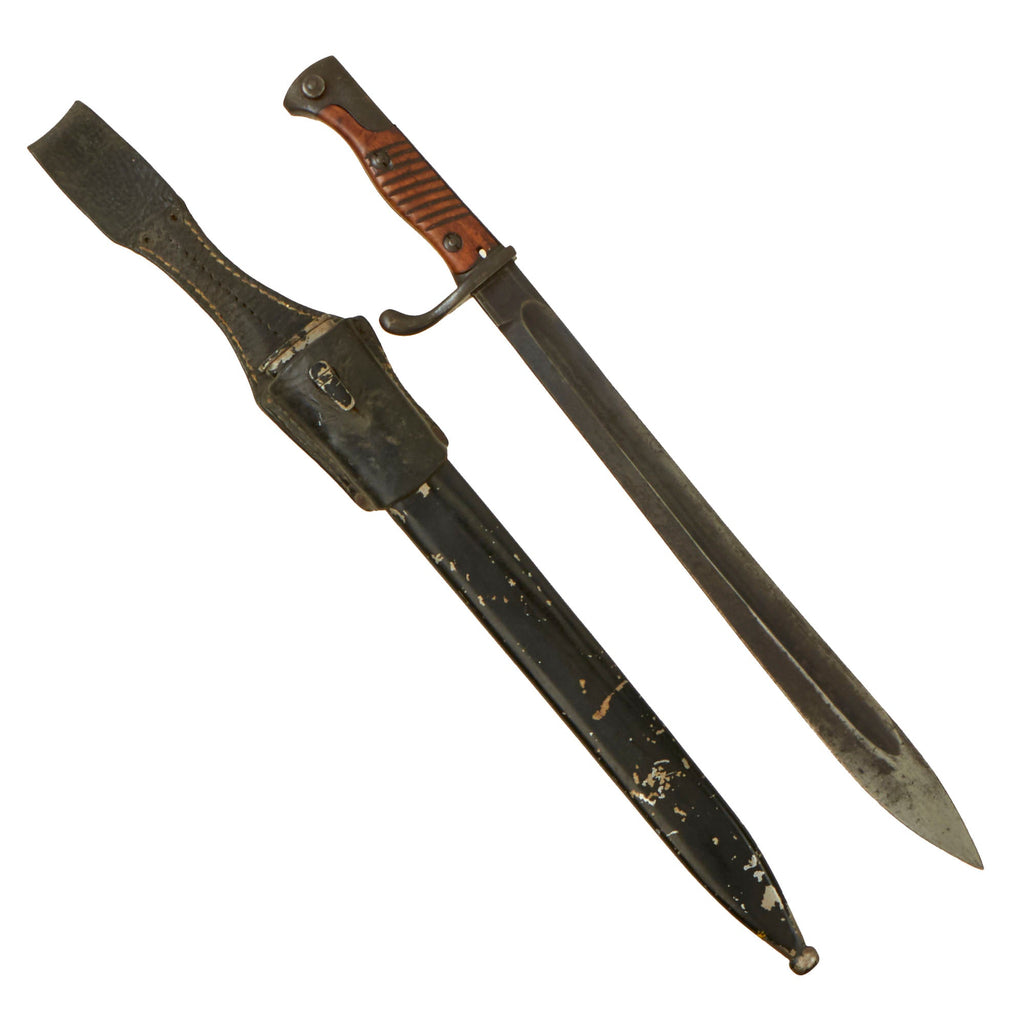 Original Imperial German M-1898/05 n/A Butcher Bayonet and Scabbard with Frog by F. W. Holler of Solingen - Post War Use Original Items