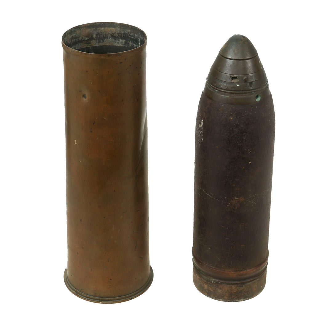 Original British WWI Inert 84mm Artillery Shrapnel Round For The Ordnance Quick-Firing 18-pounder 7 cwt “18 Pounder” - Dated 1917 Original Items