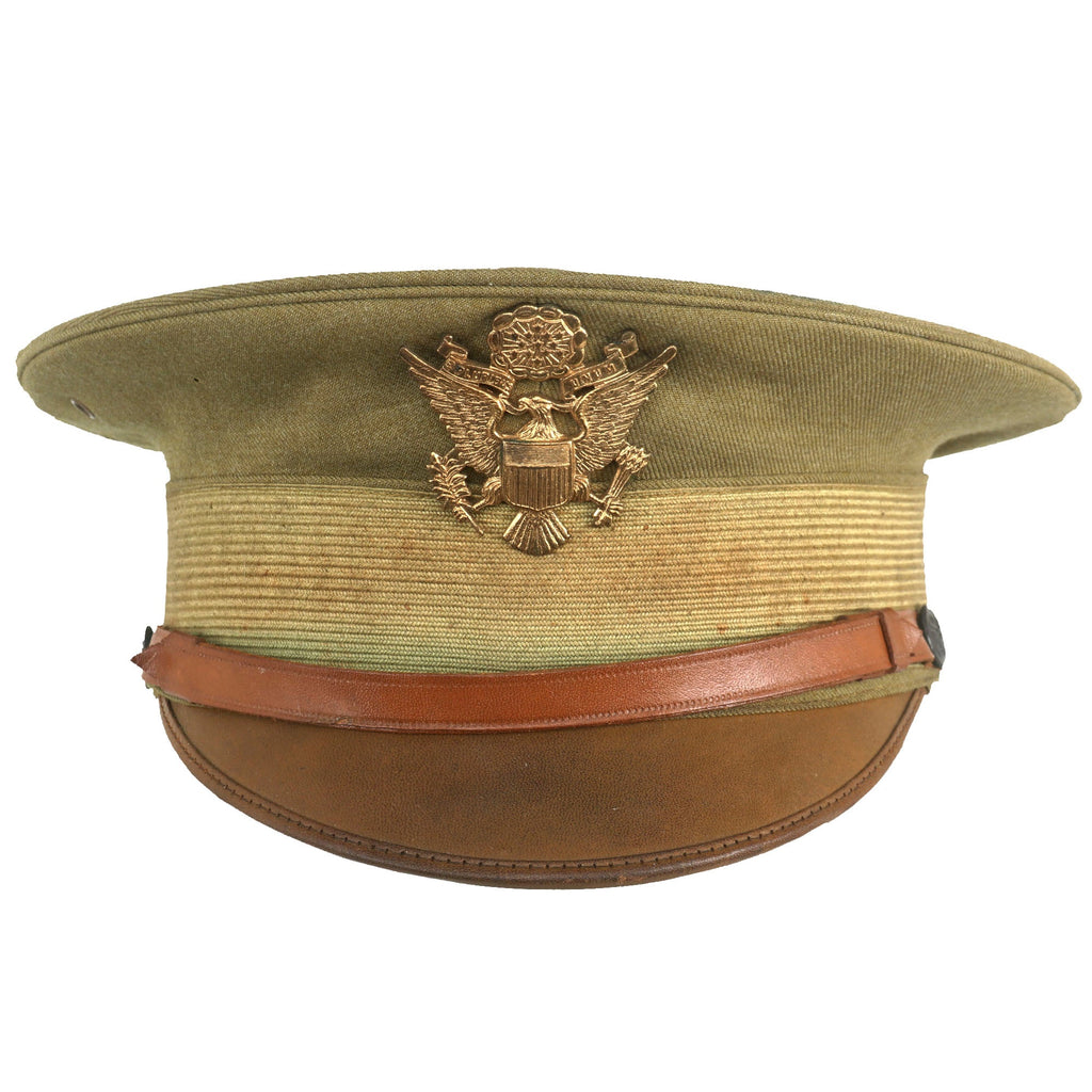Original U.S. WWI M1910 Army Officer’s Visor Cap with Gilt Eagle Original Items