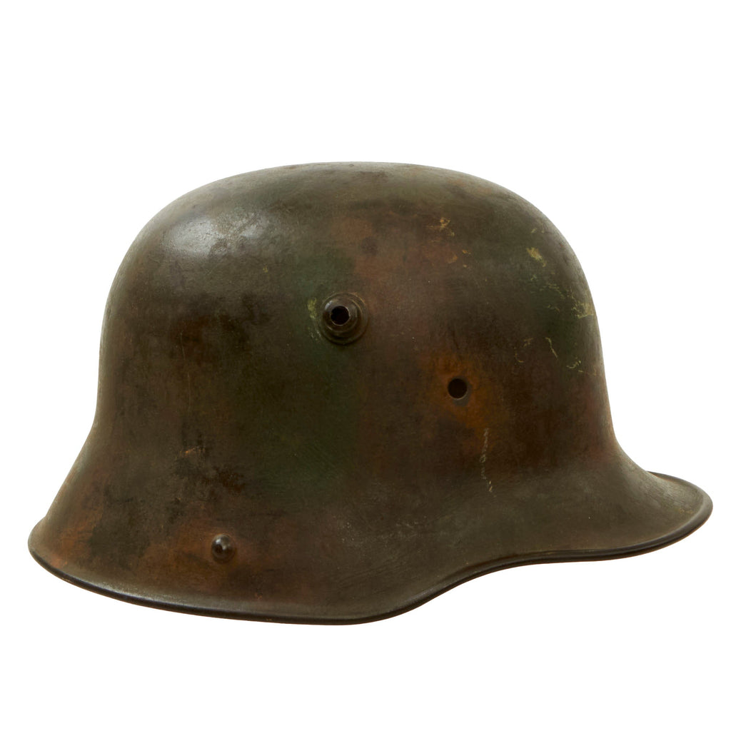 Original Imperial German Splotch Camouflage-Painted M16 Stahlhelm Helmet Shell - Marked “Bell” L64 Original Items