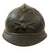 Original French WWI Field-Modified Model 1915 Adrian Helmet in Horizon Blue with Artillery RF Badge 1st Pattern Liner - German Chinstrap Mounts Bent & Attached to Bales Original Items