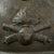 Original French WWI Field-Modified Model 1915 Adrian Helmet in Horizon Blue with Artillery RF Badge 1st Pattern Liner - German Chinstrap Mounts Bent & Attached to Bales Original Items